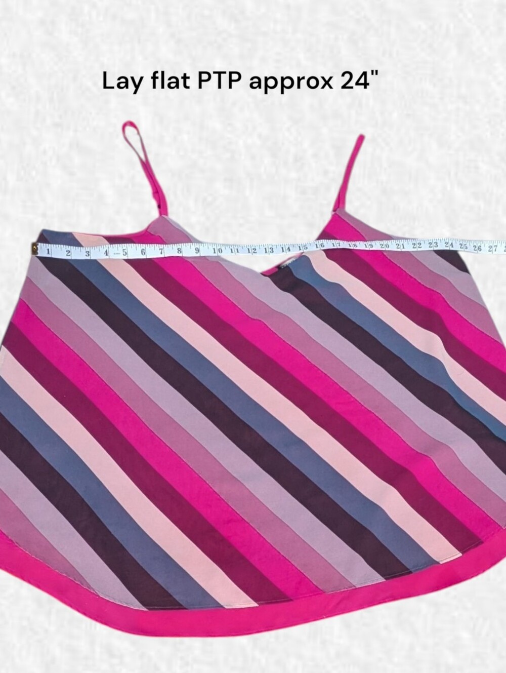 Torrid Plus Size 2x: Striped Magenta Layered Camisole Tank Top - Women - Picture 5 of 5
